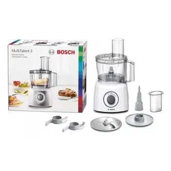 Virtuves kombains Bosch MCM3100W — 800 W, 2,3 L bļoda, 2 ātrumi, turbo, balts