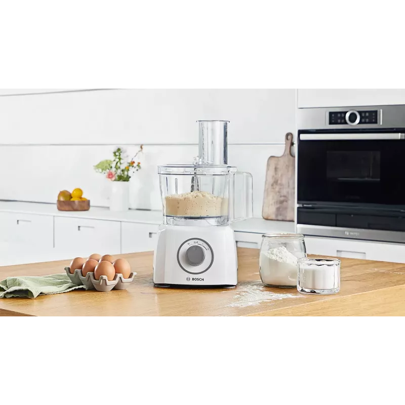 Virtuves kombains Bosch MCM3100W — 800 W, 2,3 L bļoda, 2 ātrumi, turbo, balts