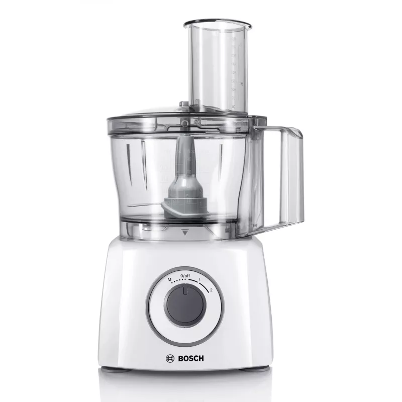 Virtuves kombains Bosch MCM3100W — 800 W, 2,3 L bļoda, 2 ātrumi, turbo, balts
