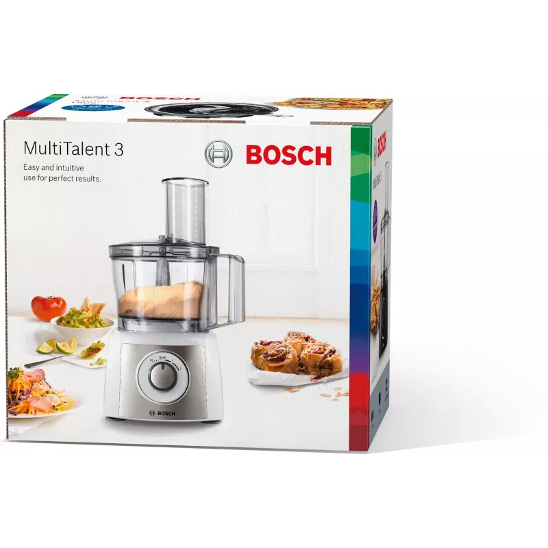 Virtuves kombains Bosch MCM3100W — 800 W, 2,3 L bļoda, 2 ātrumi, turbo, balts