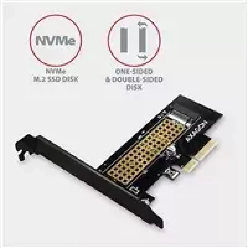 AXAGON ECO PCEM2-N PCIE NVME M.2 adapteris iekšējais adapteris PCI-Express x4 NVMe M.2 SSD cietā diska pievienošanai datoram