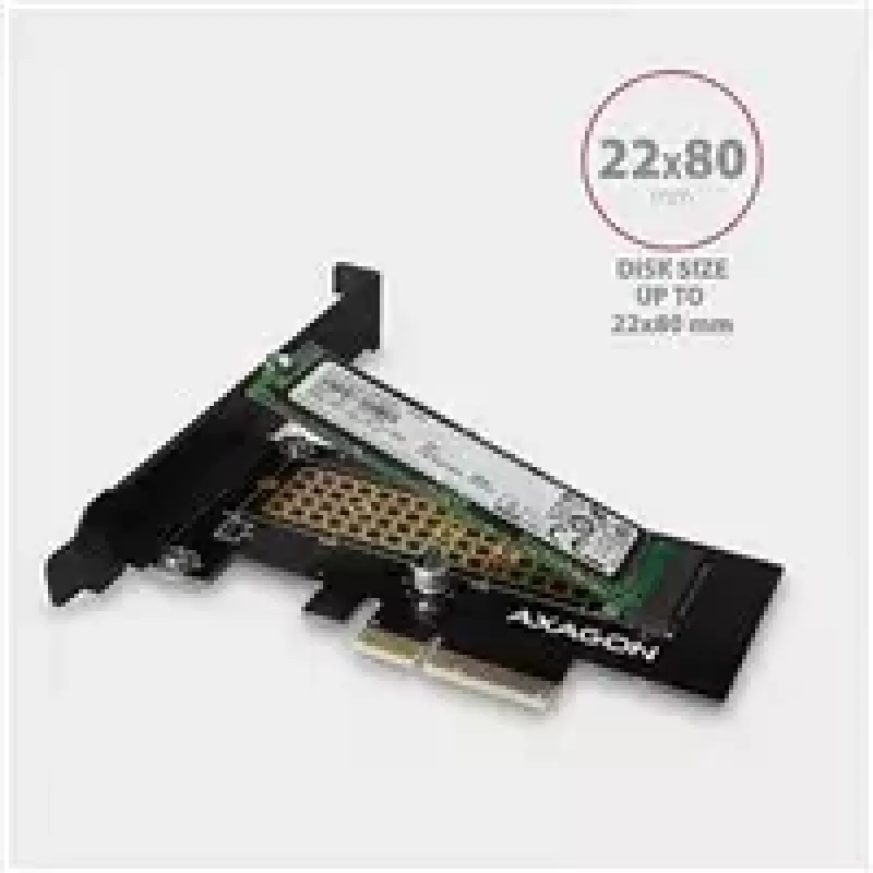 AXAGON ECO PCEM2-N PCIE NVME M.2 adapteris iekšējais adapteris PCI-Express x4 NVMe M.2 SSD cietā diska pievienošanai datoram
