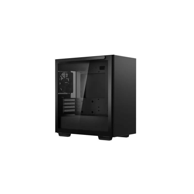 PC korpuss DeepCool MACUBE 110 Midi Tower Melns — microATX/Mini-ITX, rūdīts stikls, atbalsta GPU 320 mm, CPU dzesētāju 165 mm