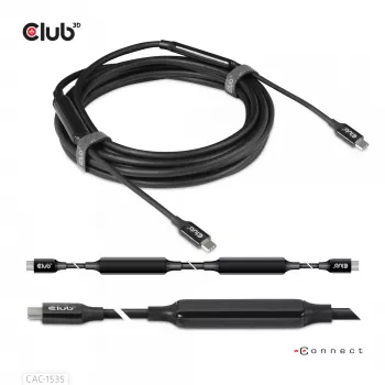 CLUB3D USB 3.2 Gen2 Type C to C Active Bi-directional kabelis 8K60Hz M/M 5m/16.4ft