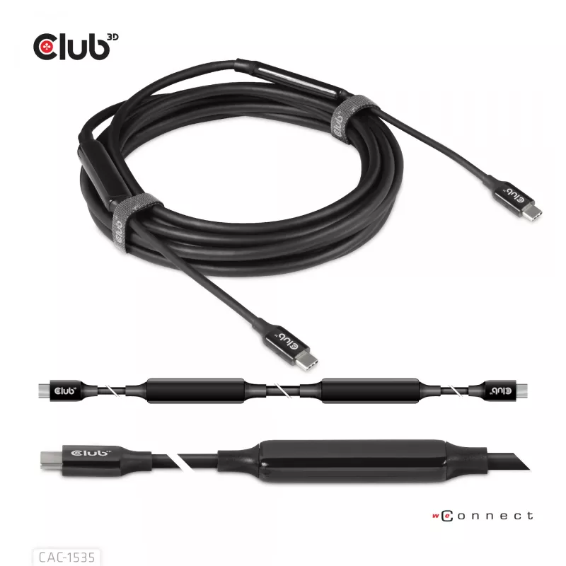 CLUB3D USB 3.2 Gen2 Type C to C Active Bi-directional kabelis 8K60Hz M/M 5m/16.4ft
