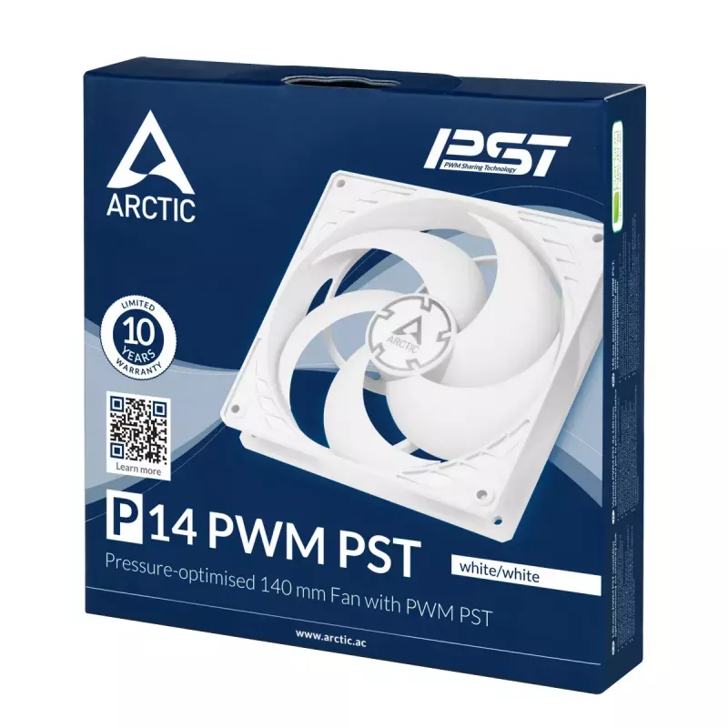 ARCTIC P14 PWM PST, spiedienam optimizēts 140 mm ventilators ar PWM PST
