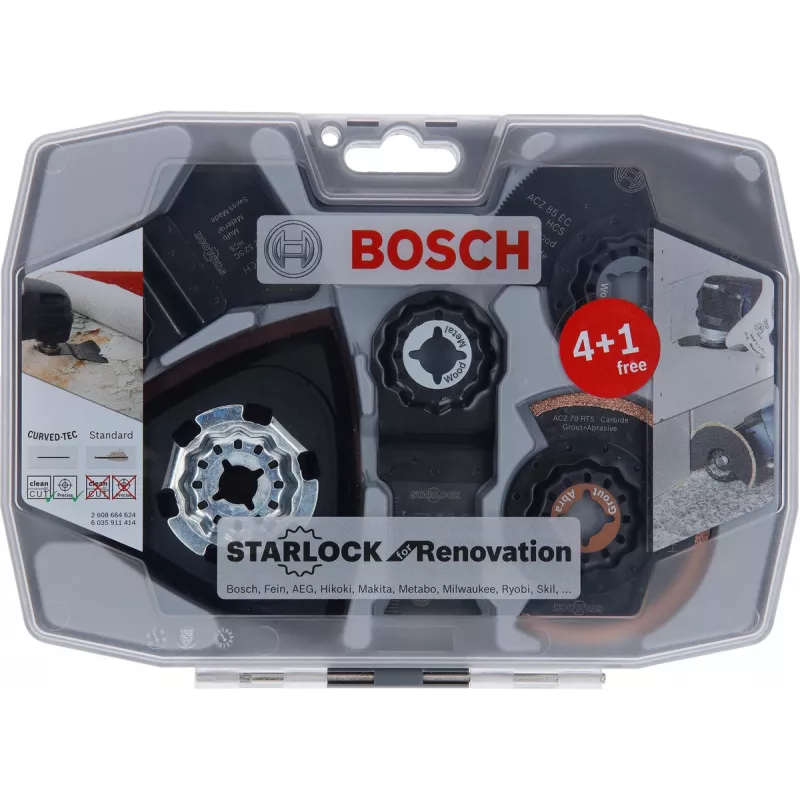 Bosch 2 608 664 624 daudzfunkciju instrumenta stiprinājums Asmeņu komplekts