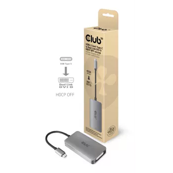 CLUB3D USB3.2 Gen1 Type-C uz Dual Link DVI-D HDCP OFF versijas aktīvais adapters M/F Apple Cinema Displays