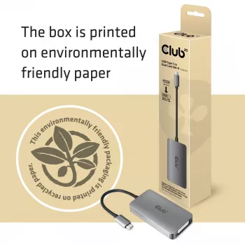 CLUB3D USB3.2 Gen1 Type-C uz Dual Link DVI-D HDCP OFF versijas aktīvais adapters M/F Apple Cinema Displays