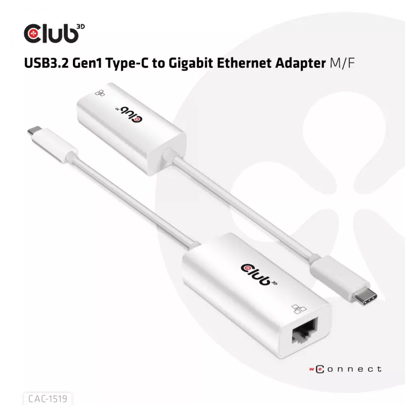 USB3.2 Gen1 Type-C uz Gigabit Ethernet adapteris CLUB3D CAC-1519