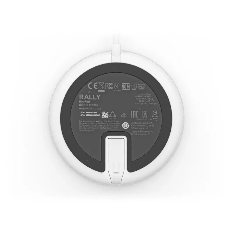 Logitech Rally Mic Pod, balta
