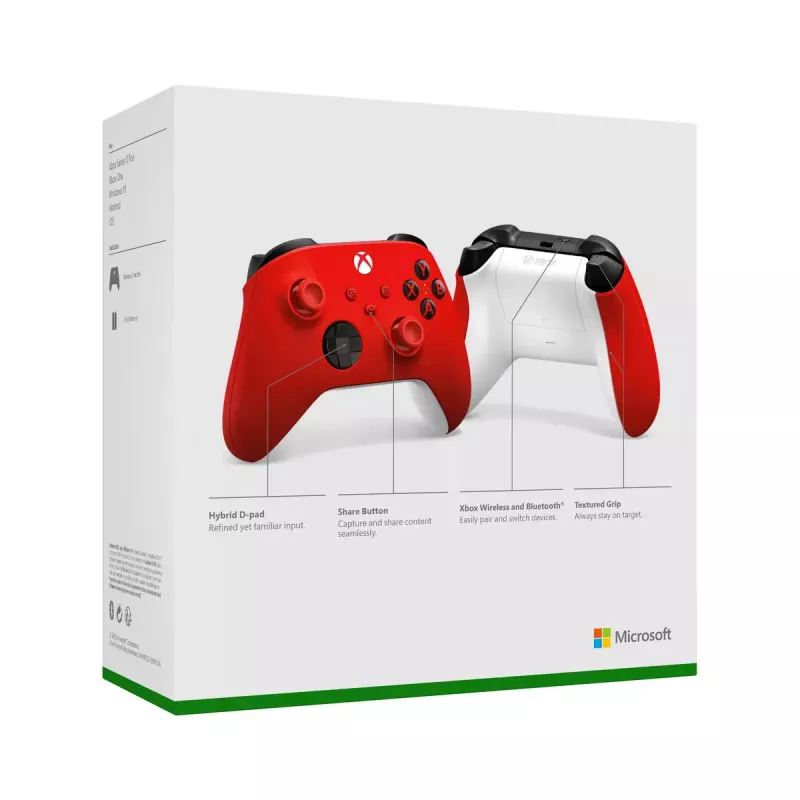 Microsoft Xbox bezvadu kontrolieris sarkans