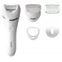Epilators Philips BRE710/00, bezvada mitrais un sausais epilators, 32 diski, 40 min darbības laiks, 2 ātrumi, balts