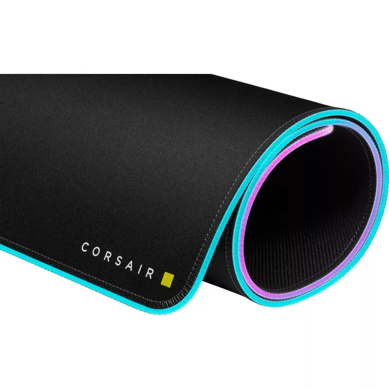 Spēļu peles paliktnis CORSAIR MM700 RGB — 930×400 mm, 4 mm biezums, gumijas pamatne, ar USB darbināms LED fona apgaismojums, melns