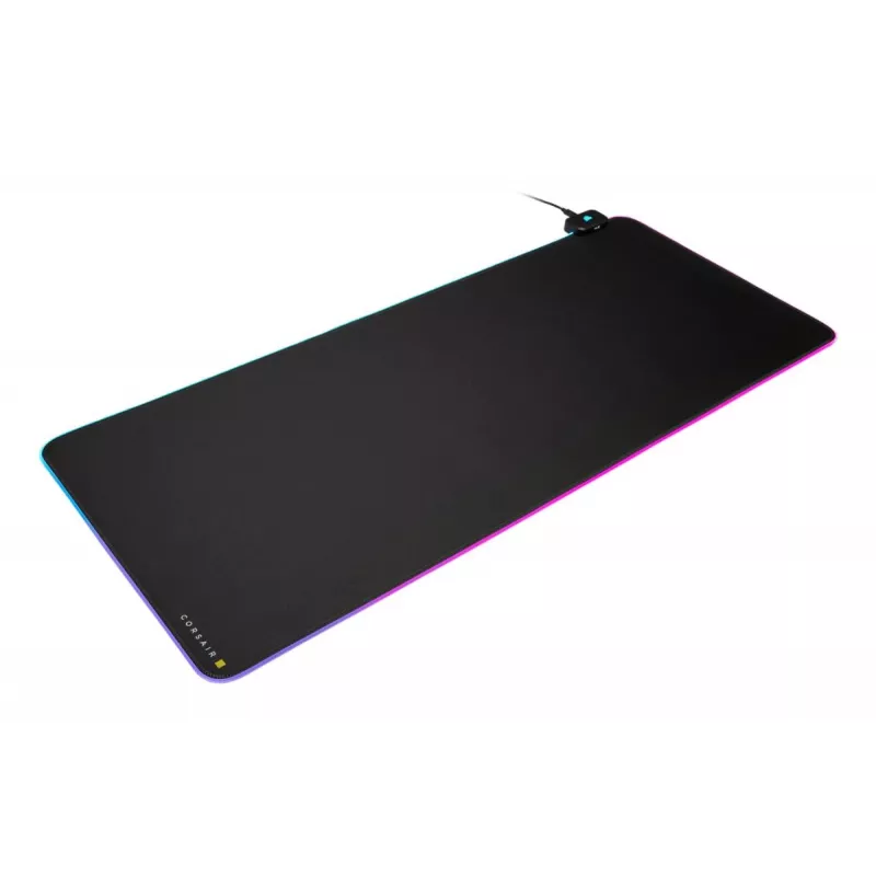 Spēļu peles paliktnis CORSAIR MM700 RGB — 930×400 mm, 4 mm biezums, gumijas pamatne, ar USB darbināms LED fona apgaismojums, melns