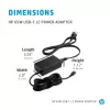 HP 65W USB-C LC strāvas adapteris, klēpjdatoram, iekštelpu, 65 W, AC-to-DC, HP, biznesa