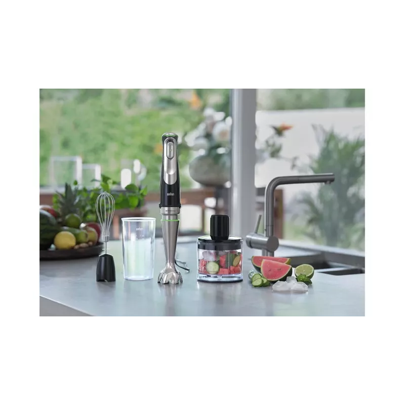 Braun MultiQuick 9 MQ 9135XI 0,6 L Iegremdējamais blenderis 1200 W Melns, Nerūsējošais tērauds