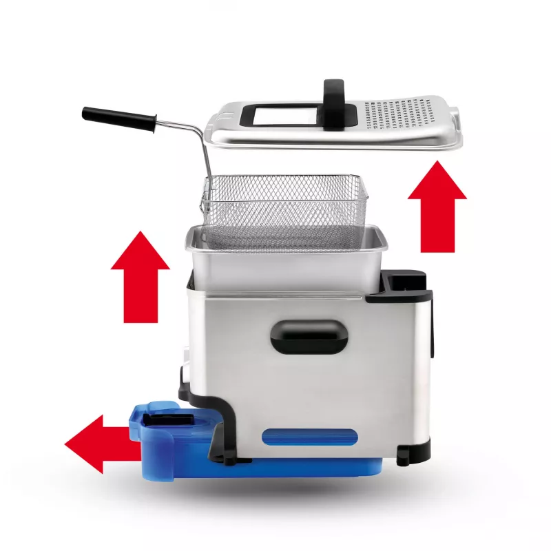 Tefal Oleoclean Pro Inox & Design FR8040 Single 3.5 L 2300 W melns, nerūsējošais tērauds
