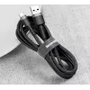 BASEUS pīts Cafule ātrās uzlādes kabelis - USB Typee-A uz Type-C 2A - 3m - pelēks/melns (neilons)