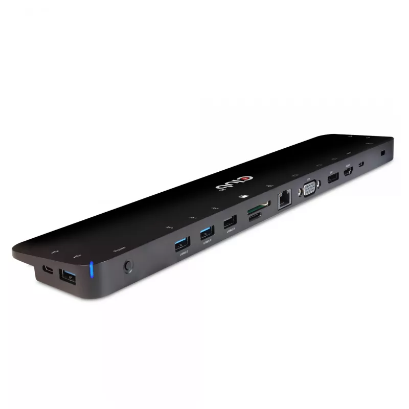 CLUB3D USB Type C 3.2 Gen1 Triple Display Dynamic PD Charging Dock 100W PD lādētāja dokstacija