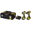Bezvadu elektroinstrumentu kombinētais komplekts DeWalt DCK266P2T — 18V, 2×5.0Ah akumulatori, trieciengrieznis un kombinētais urbis, lādētājs, kaste