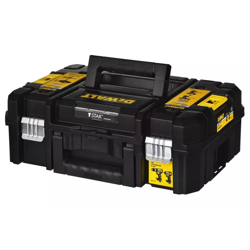 Bezvadu elektroinstrumentu kombinētais komplekts DeWalt DCK266P2T — 18V, 2×5.0Ah akumulatori, trieciengrieznis un kombinētais urbis, lādētājs, kaste