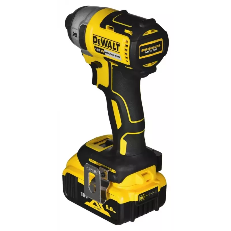Bezvadu elektroinstrumentu kombinētais komplekts DeWalt DCK266P2T — 18V, 2×5.0Ah akumulatori, trieciengrieznis un kombinētais urbis, lādētājs, kaste