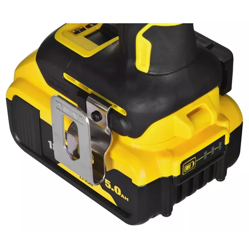 Bezvadu elektroinstrumentu kombinētais komplekts DeWalt DCK266P2T — 18V, 2×5.0Ah akumulatori, trieciengrieznis un kombinētais urbis, lādētājs, kaste