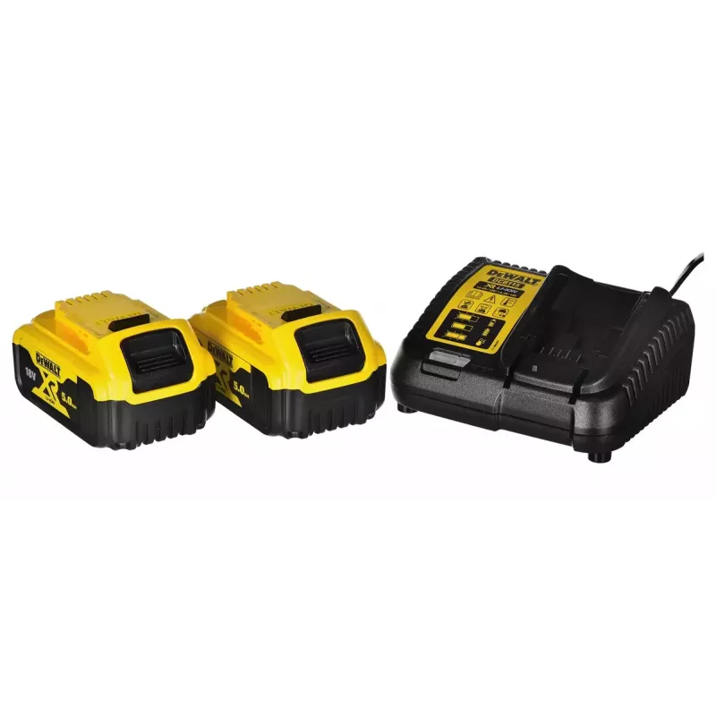 Bezvadu elektroinstrumentu kombinētais komplekts DeWalt DCK266P2T — 18V, 2×5.0Ah akumulatori, trieciengrieznis un kombinētais urbis, lādētājs, kaste