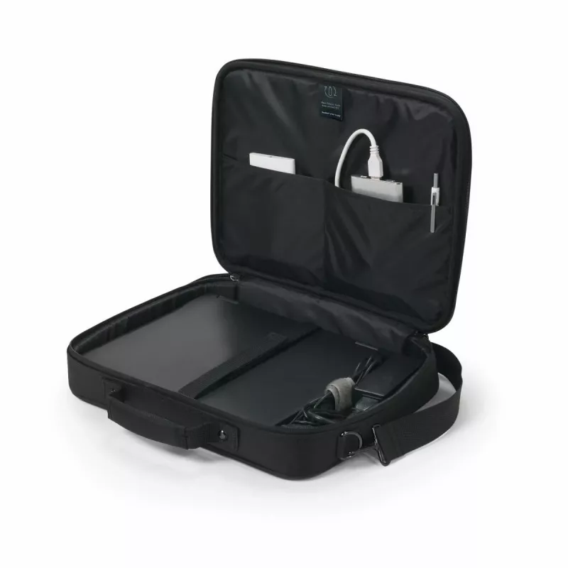 DICOTA Eco Multi Base - 14-15.6in piezīmjdatora soma - melna / 300d rpet poliesters