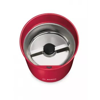 Asmeņu kafijas dzirnaviņas Bosch TSM6A014R, 75 g ietilpība, 180 W, nerūsējošā tērauda asmeņi, sarkanas