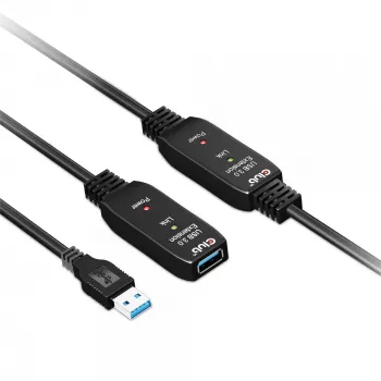 CLUB3D USB 3.2 Gen1 aktīvais atkārtotāja kabelis 10 m / 32.8ft M/F 28AWG