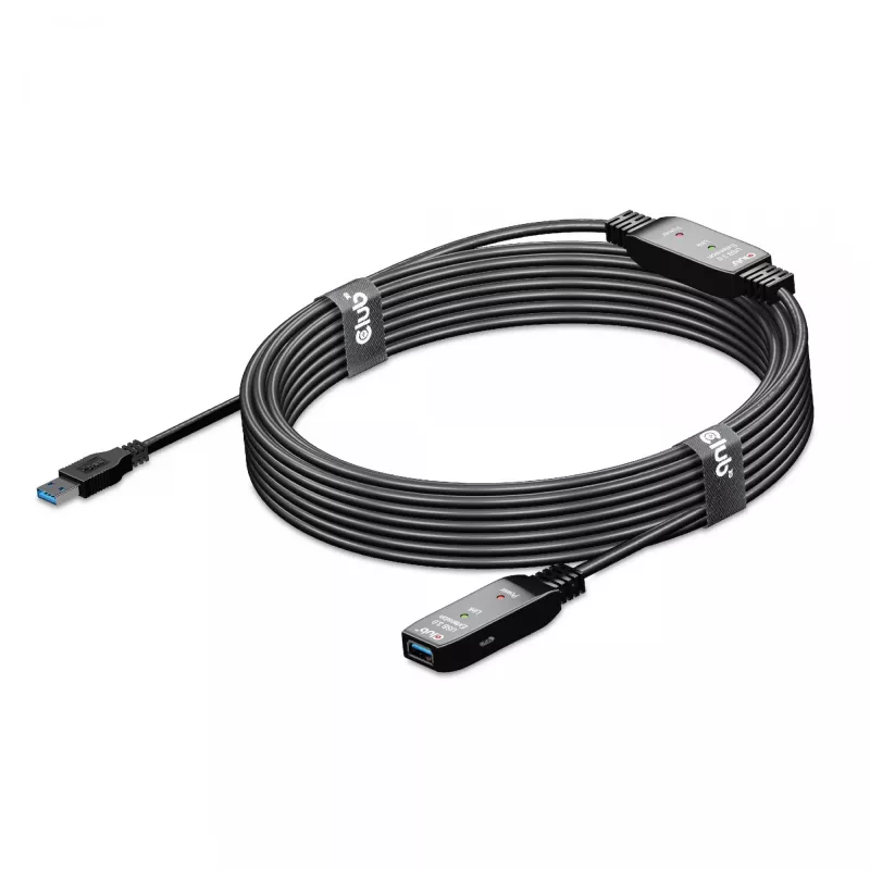 CLUB3D USB 3.2 Gen1 aktīvais atkārtotāja kabelis 10 m / 32.8ft M/F 28AWG
