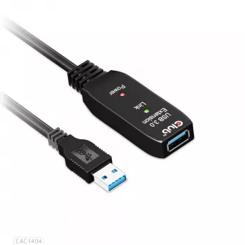 CLUB3D USB 3.2 Gen1 aktīvais retranslācijas kabelis 5m/16.4 pēdas M/F 28AWG