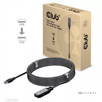 CLUB3D USB 3.2 Gen1 aktīvais retranslācijas kabelis 5m/16.4 pēdas M/F 28AWG