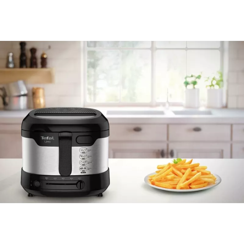 Tefal Uno FF215D Viena 1,8 L Brīvi stāvoša 1600 W Fritieris Melns, nerūsējošais tērauds