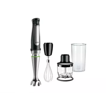 Braun MQ 7025X 0,6 L iegremdējamais blenderis 1000 W Melns, Nerūsējošais tērauds