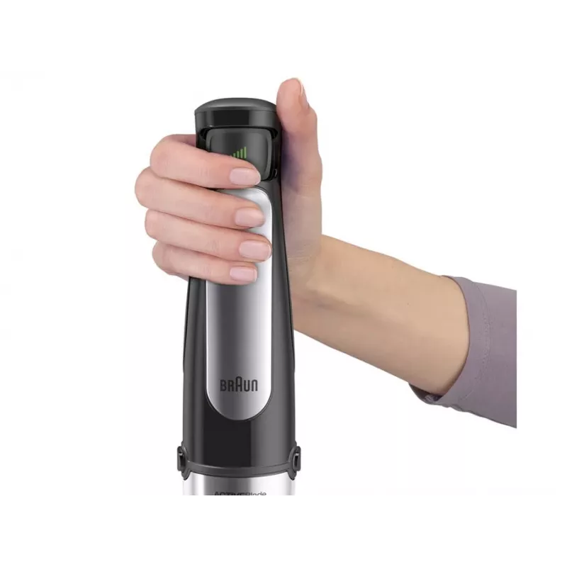 Braun MQ 7025X 0,6 L iegremdējamais blenderis 1000 W Melns, Nerūsējošais tērauds