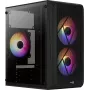 PC korpuss AEROCOOL CS107V2 Mini Tower — Melns, microATX/Mini-ITX, 2x120mm ventilatori, 1x3.5 collu + 2x2.5 collu nodalījumi