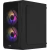 PC korpuss AEROCOOL CS107V2 Mini Tower — Melns, microATX/Mini-ITX, 2x120mm ventilatori, 1x3.5 collu + 2x2.5 collu nodalījumi