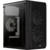 PC korpuss AEROCOOL CS107V2 Mini Tower — Melns, microATX/Mini-ITX, 2x120mm ventilatori, 1x3.5 collu + 2x2.5 collu nodalījumi
