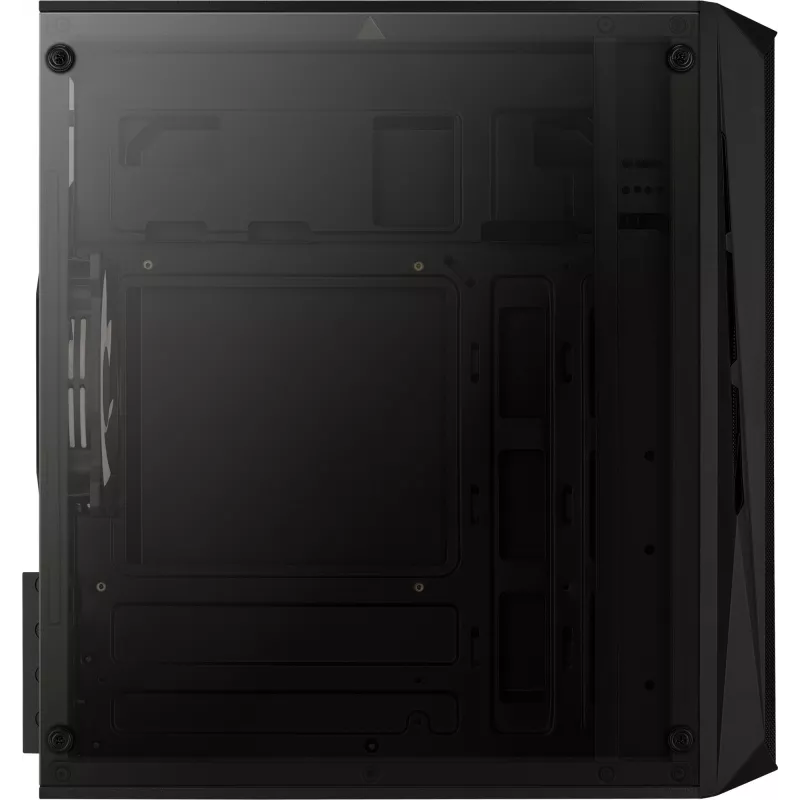 PC korpuss AEROCOOL CS107V2 Mini Tower — Melns, microATX/Mini-ITX, 2x120mm ventilatori, 1x3.5 collu + 2x2.5 collu nodalījumi