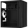 PC korpuss AEROCOOL CS107V2 Mini Tower — Melns, microATX/Mini-ITX, 2x120mm ventilatori, 1x3.5 collu + 2x2.5 collu nodalījumi