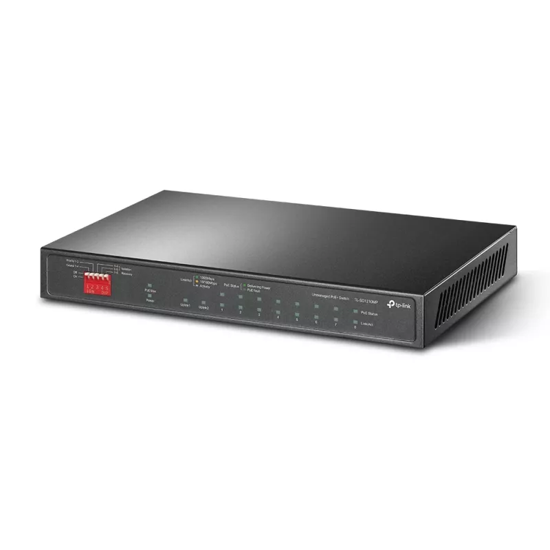 TP-Link TL-SG1210MP tīkla slēdzis Nepārvaldāms Gigabit Ethernet (10/100/1000) Power over Ethernet (PoE) Melns