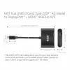CLUB3D MST centrmezgls USB3.2 Gen2 Type-C(DP Alt-Mode) uz DisplayPort + HDMI 4K60Hz M/F