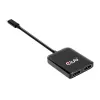 CLUB3D USB3.2 Gen2 Type-C(DP™ Alt-Mode) uz DisplayPort™ divu monitoru 4K60Hz M/F MST centrmezgls