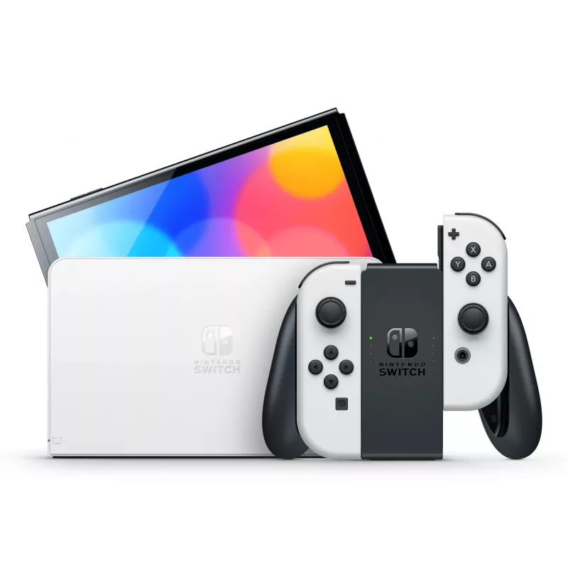 Nintendo Switch OLED, Nintendo Switch, NVIDIA Custom Tegra, Balts, Analogais / Digitālais, Sākuma poga, Barošanas poga, Pogas