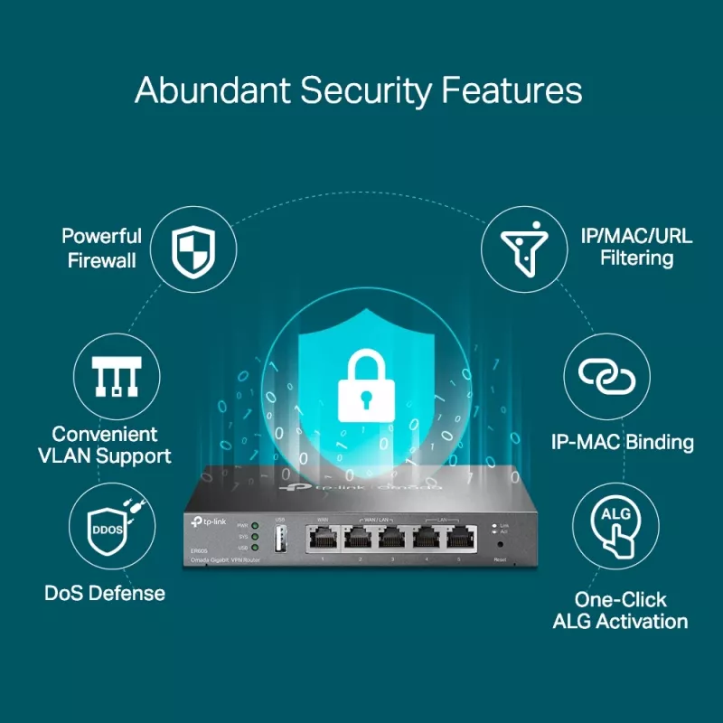 Maršrutētājs TP-Link SafeStream Gigabit Multi-WAN VPN TL-R605