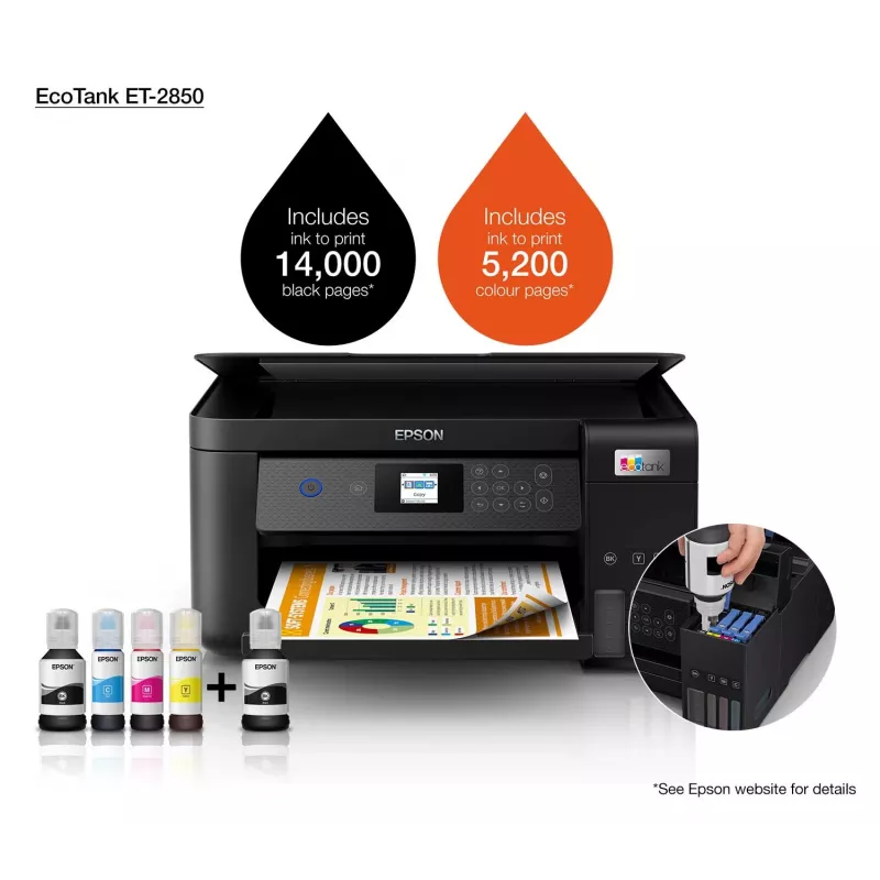 Epson EcoTank ET-2850 A4 daudzfunkciju Wi-Fi tintes tvertnes printeris