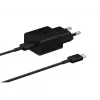 Mobilais lādētājs Samsung EP-T1510XBEGEU, 1 USB-C ports, 9V/1.67A izeja, 1 m kabelis, melns